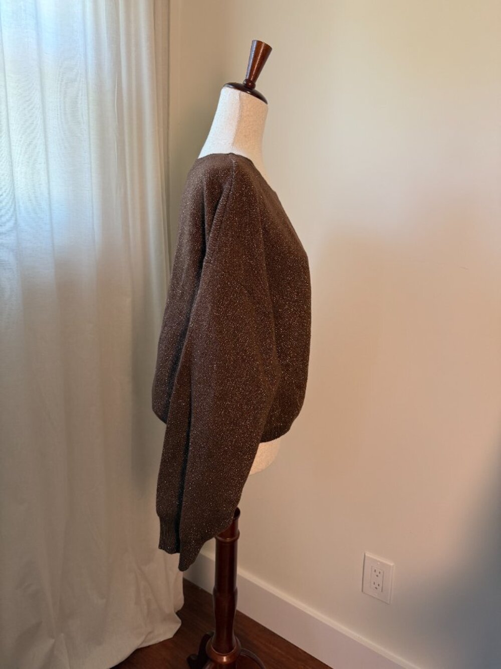 Anthropologie The Gemini Twofer Sweater 2X Metallic Knit Twist Front Pullover - Picture 5 of 10